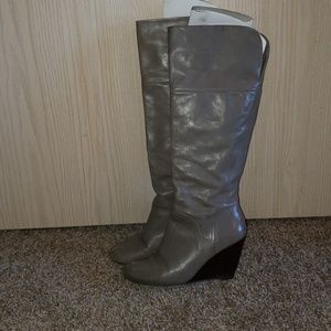 Nine West gray wedge boots